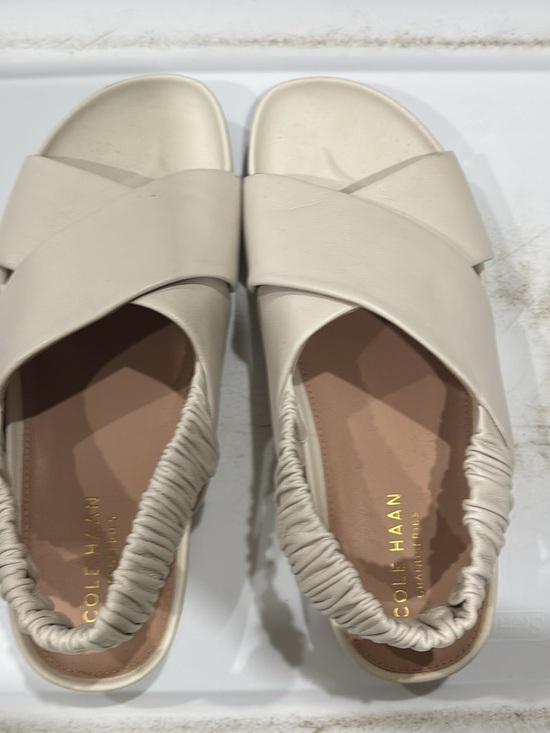 Cole Haan Shoes - Cole Haan Women's Cream Cross-Over Elastic Back Sandals size 5B